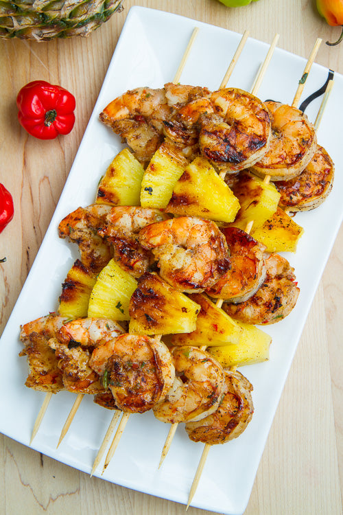 Grilled Jerk Shrimp and Pineapple Skewers